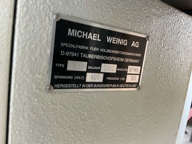 2002 michael weinig ag q 23 p vierzijdige profileer- en schaafmachine - afbeelding 12 van  26