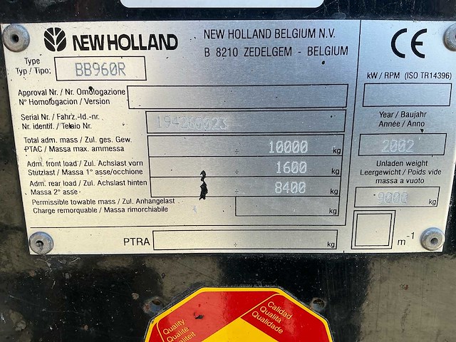 2002 new holland bb950 grote vierkante balenpers - afbeelding 21 van  21