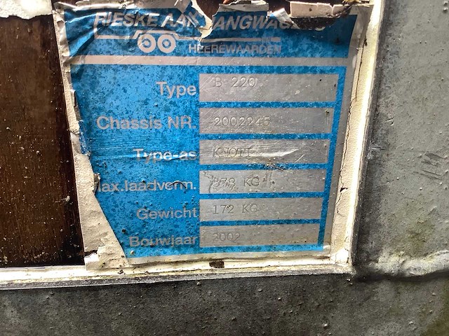 2002 rieske knoti p220 aanhangwagen - afbeelding 6 van  6