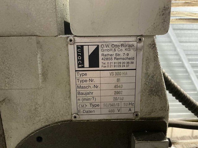 2002 rurack vs300ha cirkelzaagmachine - afbeelding 15 van  25