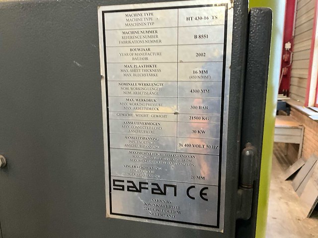 2002 safan ht430-16 ts guillotineschaar - afbeelding 3 van  17
