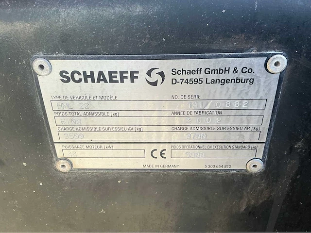 2002 schaeff hml22 banden graafmachine - afbeelding 5 van  28