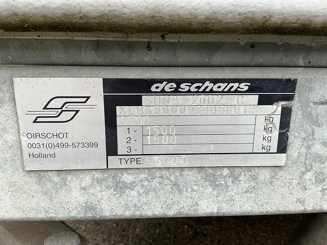 2002 schans s 5000 d/h sanitair aanhangwagen - afbeelding 10 van  23