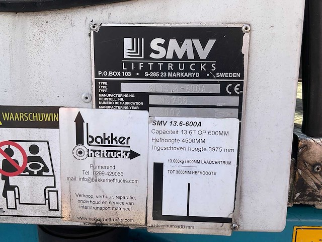2002 smv sl13.6-600a vorkheftruck - afbeelding 11 van  19