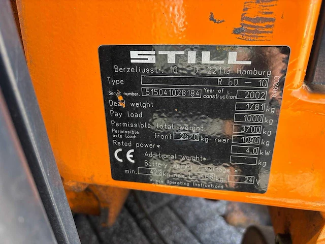 2002 still r50-10 vorkheftruck - afbeelding 5 van  13