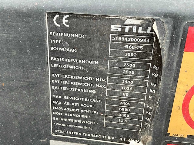 2002 still r60-25 vorkheftruck - afbeelding 16 van  23