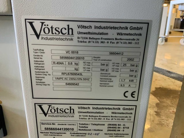 2002 vötsch vc 0018 klimaatkamer - afbeelding 6 van  6