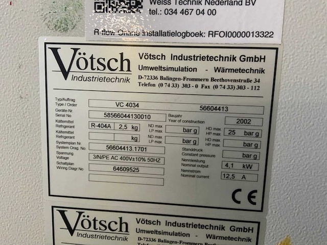 2002 vötsch vc 4034 klimaatkamer - afbeelding 5 van  5