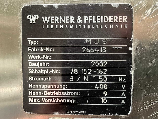 2002 werner & pfleiderer mus + elr 680 w + aln-k 630 kleinbroodstraat 5-rijig - afbeelding 33 van  35