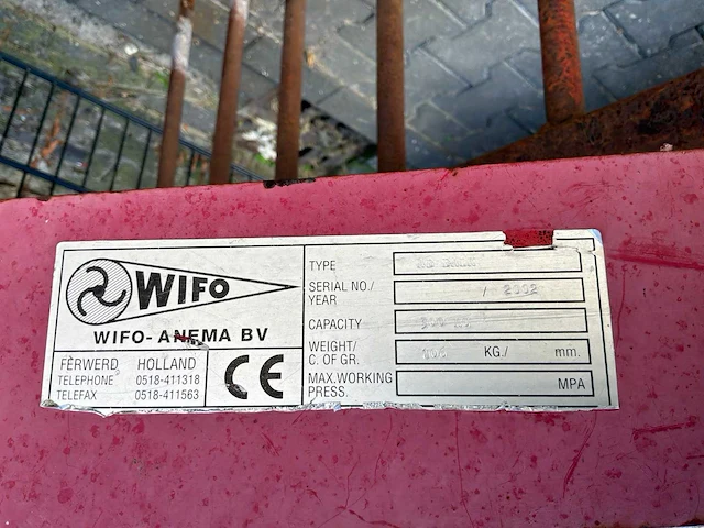 2002 wifo-anema ab balk hydraulische balenvork - afbeelding 8 van  8