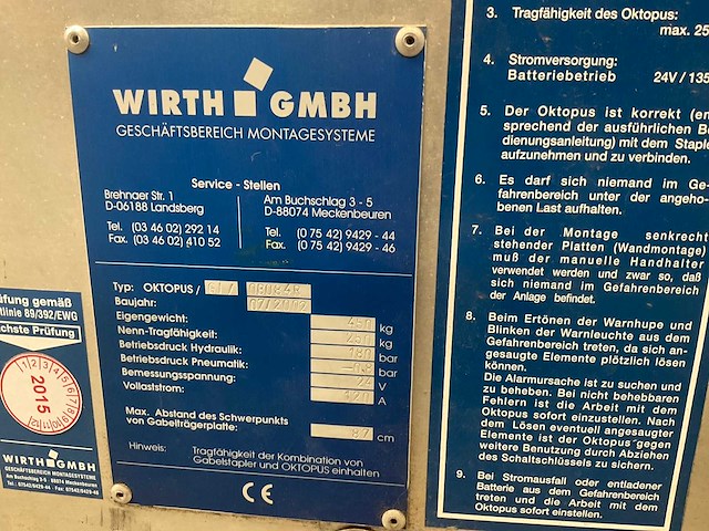 2002 wirth oktopus g17 vacuümheffer - afbeelding 3 van  11