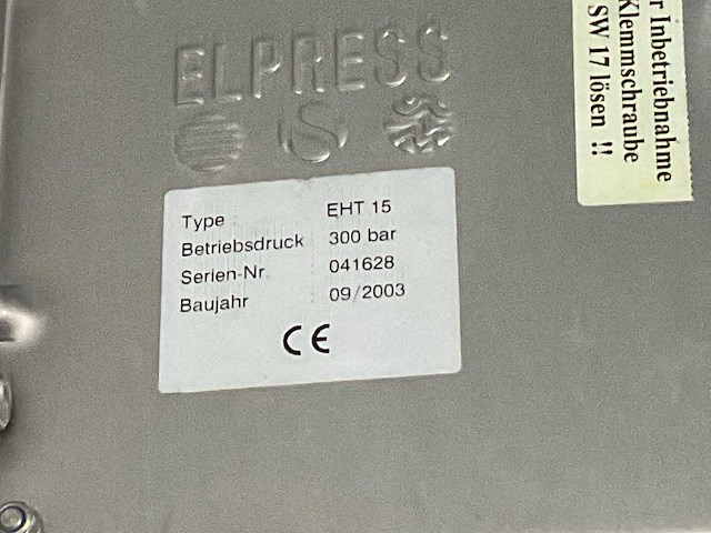 2003 - elpress - eht 15 - rvs haspelinstallatie met slang - afbeelding 3 van  4