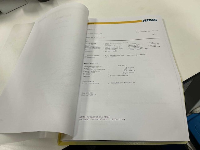 2003 abus 2.000 kg x 14,15 m bovenloopkraan - afbeelding 4 van  17