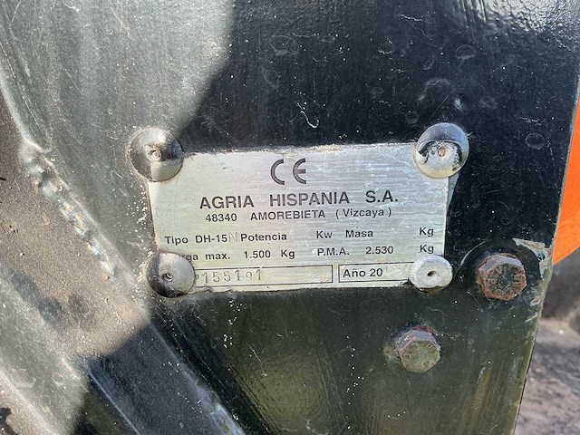 2003 agria dh-15 wieldumper - afbeelding 10 van  18