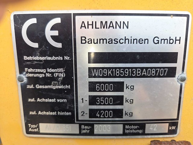 2003 ahlmann al85t shovel - afbeelding 16 van  24