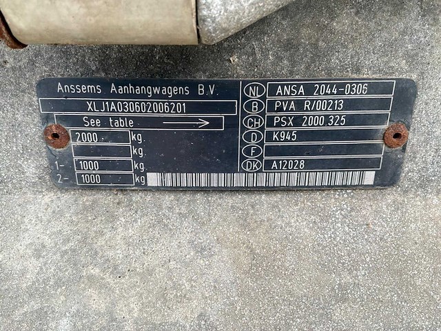 2003 anssems psx2 aanhangwagen - afbeelding 8 van  16