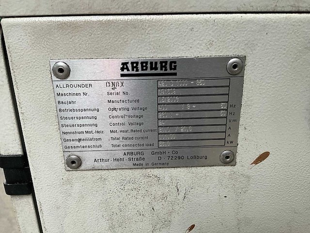 2003 arburg allrounder 420 c 1000-350 spuitgietmachine - afbeelding 20 van  28