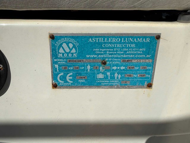 2003 astillero lumar 440 rib boot + buitenboordmotor + trailer - afbeelding 6 van  11