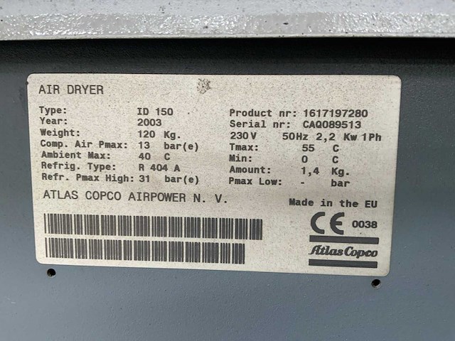 2003 atlas copco ga 50vsd luchtcompressor - afbeelding 3 van  10