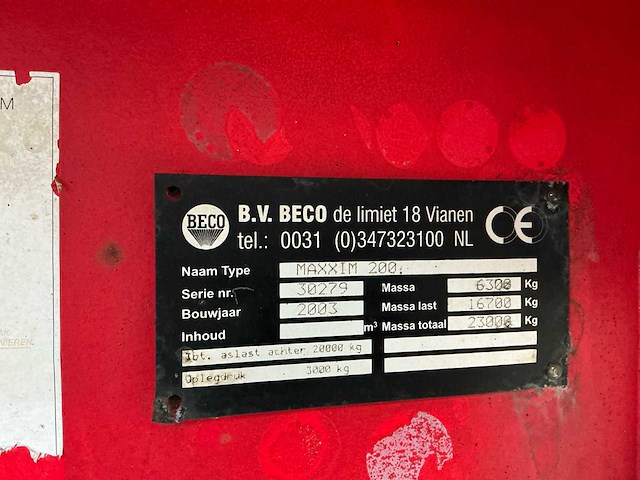 2003 beco maxxim 200 kipper - afbeelding 11 van  19