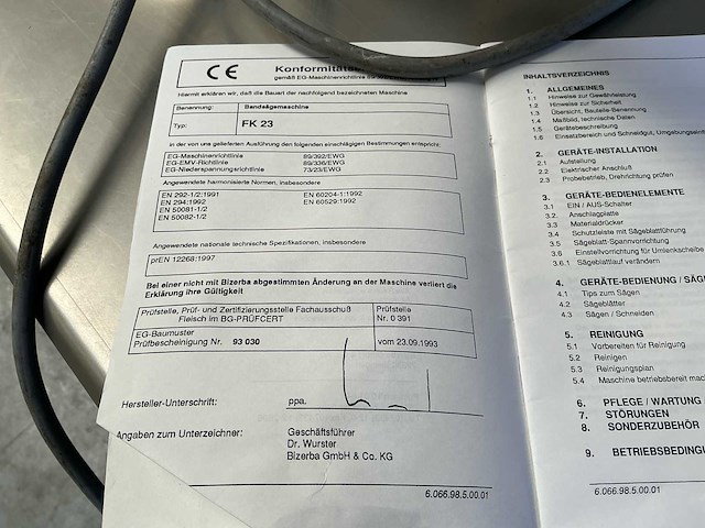2003 bizerba fk23 bevroren vleessnijmachine - afbeelding 11 van  13