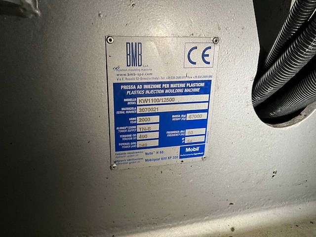 2003 bmb kw 1100/12500 spuitgietmachine - afbeelding 15 van  17