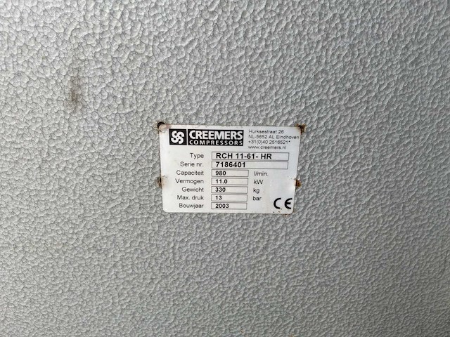 2003 creemers rch 11-61-hr schroefcompressor - afbeelding 7 van  12