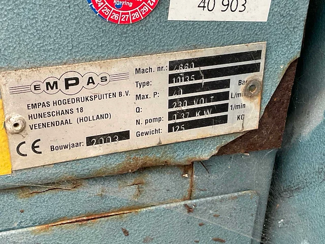 2003 empas 10135 watergeefmachine, getrokken - afbeelding 7 van  7