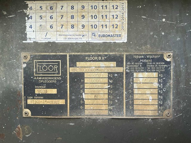 2003 floor roelofs ao oplegger kipper 3-asser met laadkraan - afbeelding 17 van  21
