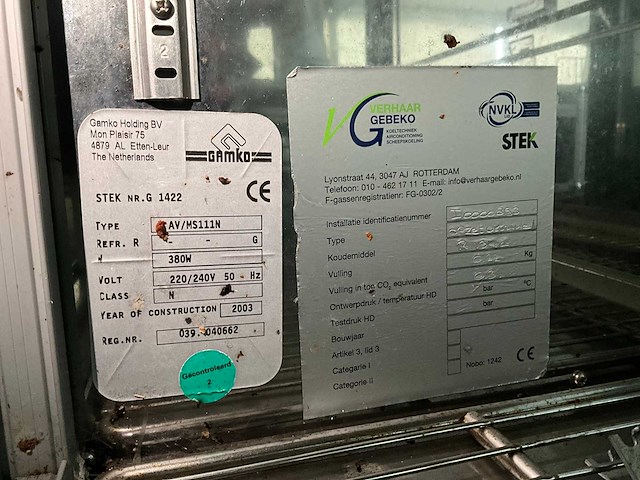 2003 gamko av/ms111n koelvitrine - afbeelding 3 van  4