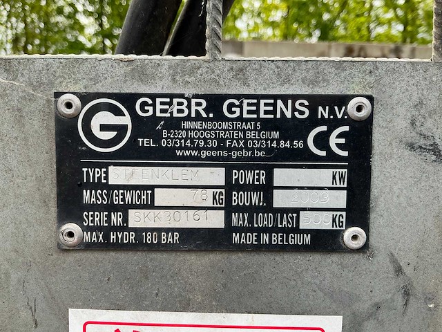 2003 gebr. geens steenklem voorzetapparatuur - afbeelding 5 van  13