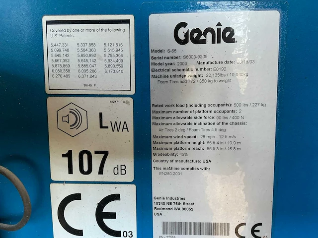 2003 genie s65 hoogwerker - afbeelding 28 van  34
