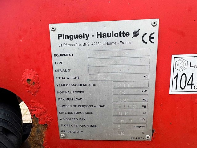 2003 haulotte ha16 pxnt hoogwerker - afbeelding 4 van  12