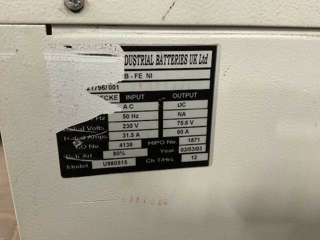 2003 hoppecke acculader - afbeelding 3 van  5