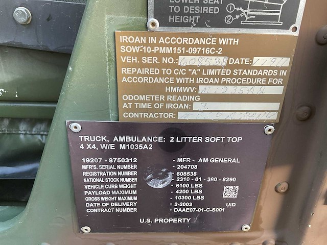 2003 humvee m 1035 a 2 ambulance - afbeelding 4 van  18