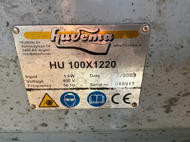 2003 huvema hu 100x1220 bandschuurmachine - afbeelding 5 van  5