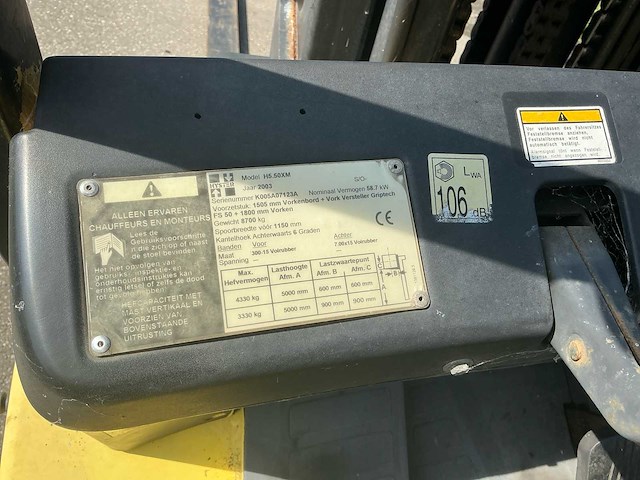 2003 hyster h5.50xm vorkheftruck - afbeelding 14 van  15