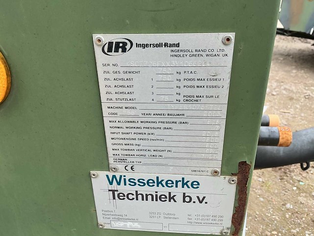 2003 ingersoll-rand r1075f726 luchtcompressor - afbeelding 9 van  9