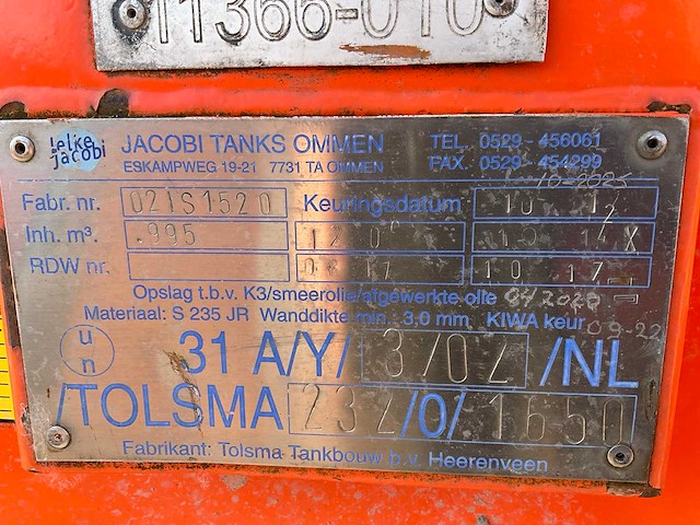 2003 jacobi tanks brandstof opslagtank - afbeelding 9 van  9