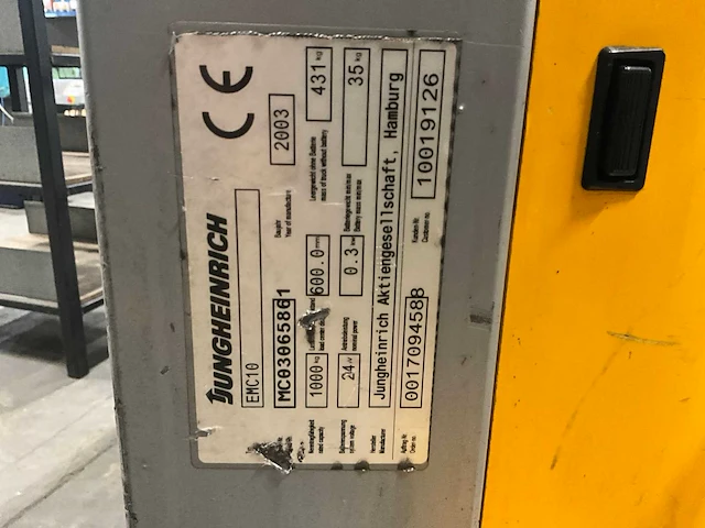 2003 jungheinrich mc10 stapelaar - afbeelding 4 van  8
