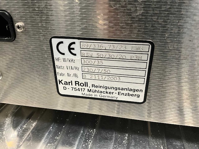 2003 karl roll 89/336 ultrasoonreiniger - afbeelding 6 van  6