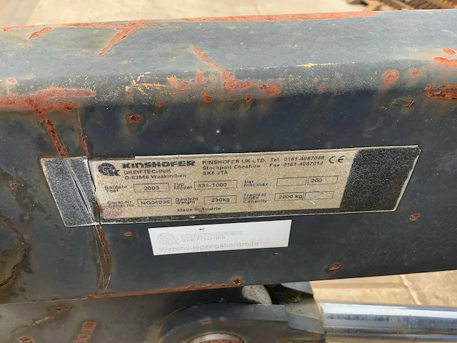 2003 kinshofer km331 stenenklem met rotator - afbeelding 10 van  10