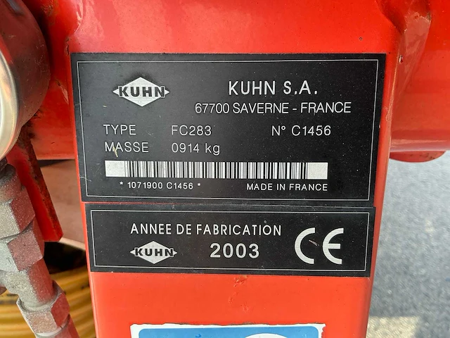 2003 kuhn fc 283 schijvenmaaier - afbeelding 7 van  13