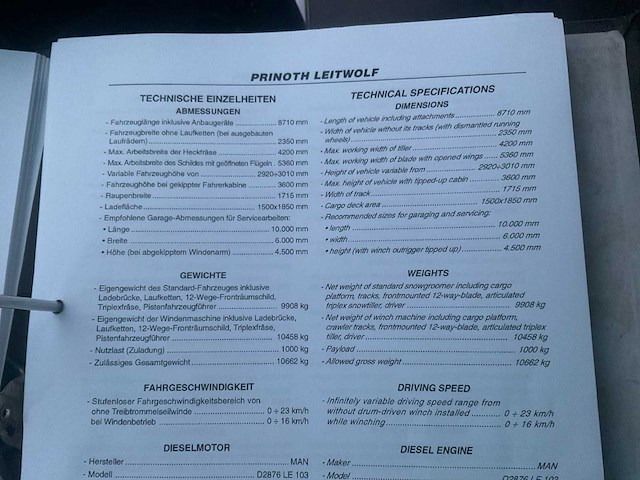 2003 leitwolf prinoth s-w1200m pistebully met sneeuwfrees en schuif - afbeelding 64 van  68