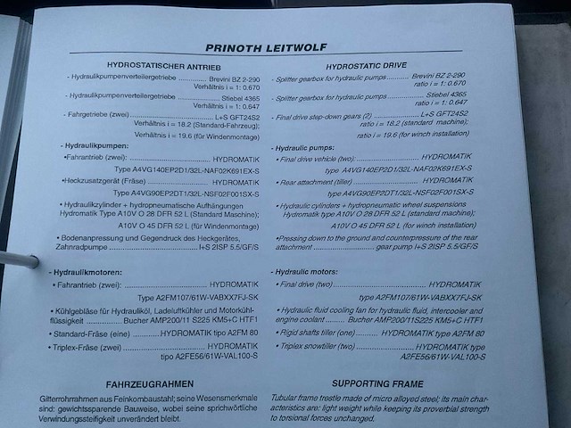 2003 leitwolf prinoth s-w1200m pistebully met sneeuwfrees en schuif - afbeelding 63 van  68
