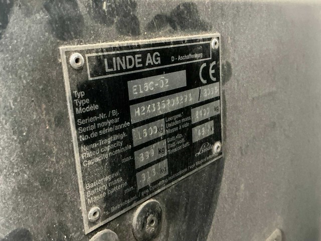 2003 linde e16c-02 vorkheftruck - afbeelding 20 van  28