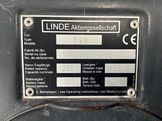 2003 linde t20 elektrische palletwagen - afbeelding 6 van  6