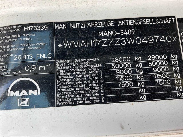 2003 man tgl 26-410 vrachtwagen - afbeelding 11 van  19