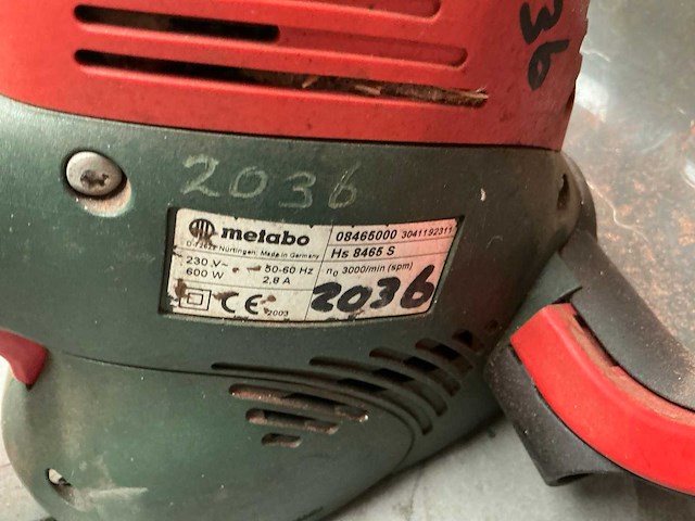 2003 metabo hs8485s heggenschaar - afbeelding 3 van  4