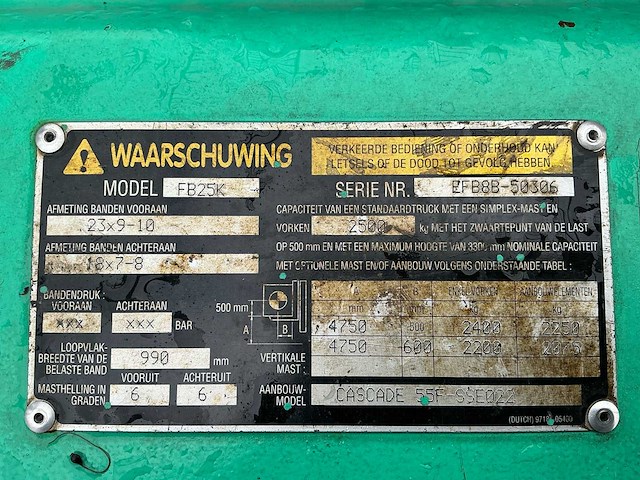 2003 mitsubishi fb25k vorkheftruck - afbeelding 3 van  21